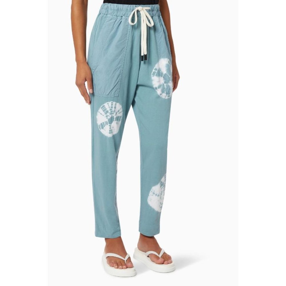 Bassike Pants Womens XS Karamatsu Print Organic Double Jersey Drawstring elastic